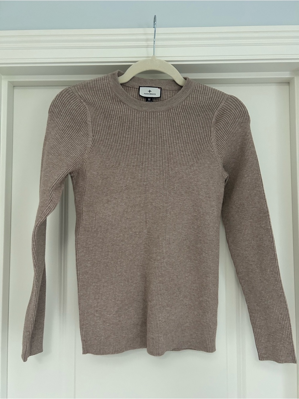 Tuckernuck Ribbed Crewneck Women's Sweater - Taupe